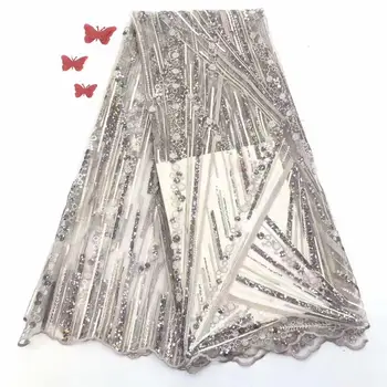 

High Quality Nigerian Tulle Lace Fabrics Latest sequins Mesh African Lace Fabric Bride French Net Lace Fabric 1028DF