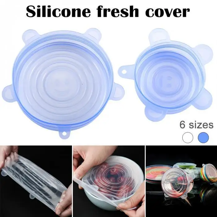 New Reusable Silicone Food Cover Bowl Covers Wrap Food Fresh-keeping Extensive Household Kitchen