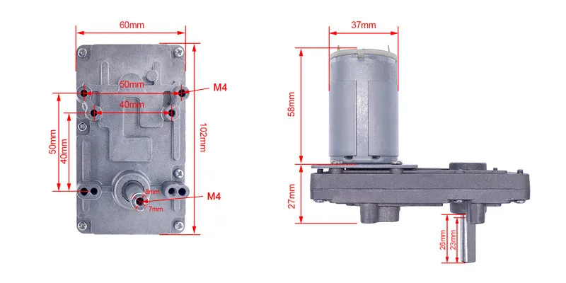 DC High Torque, Motor Elétrico, Metal Gear,
