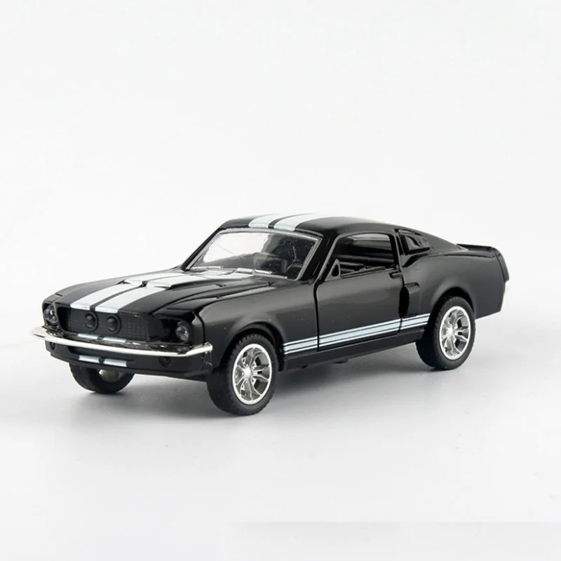 Модель автомобиля из сплава Mustang, масштаб 1/32, литая под давлением металлическая двойная дверь, игрушки для автомобиля, коллекционные игрушки для детей, дорожные инструменты, подарки, дисплей - Цвет: Black
