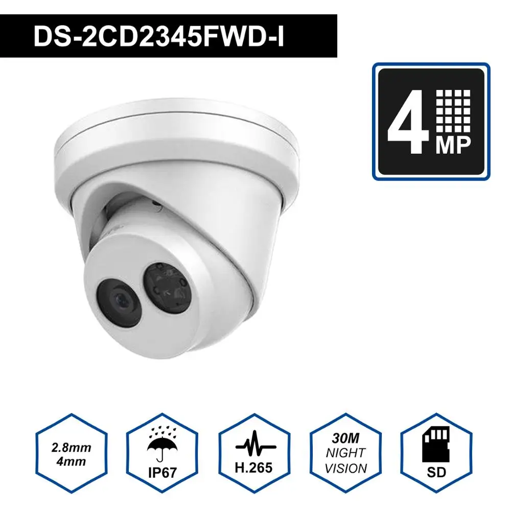 Ip камера DS 2CD2345FWD I 4MP WDR EXIR купольная PoE ip для наружного ночного видения Облачное