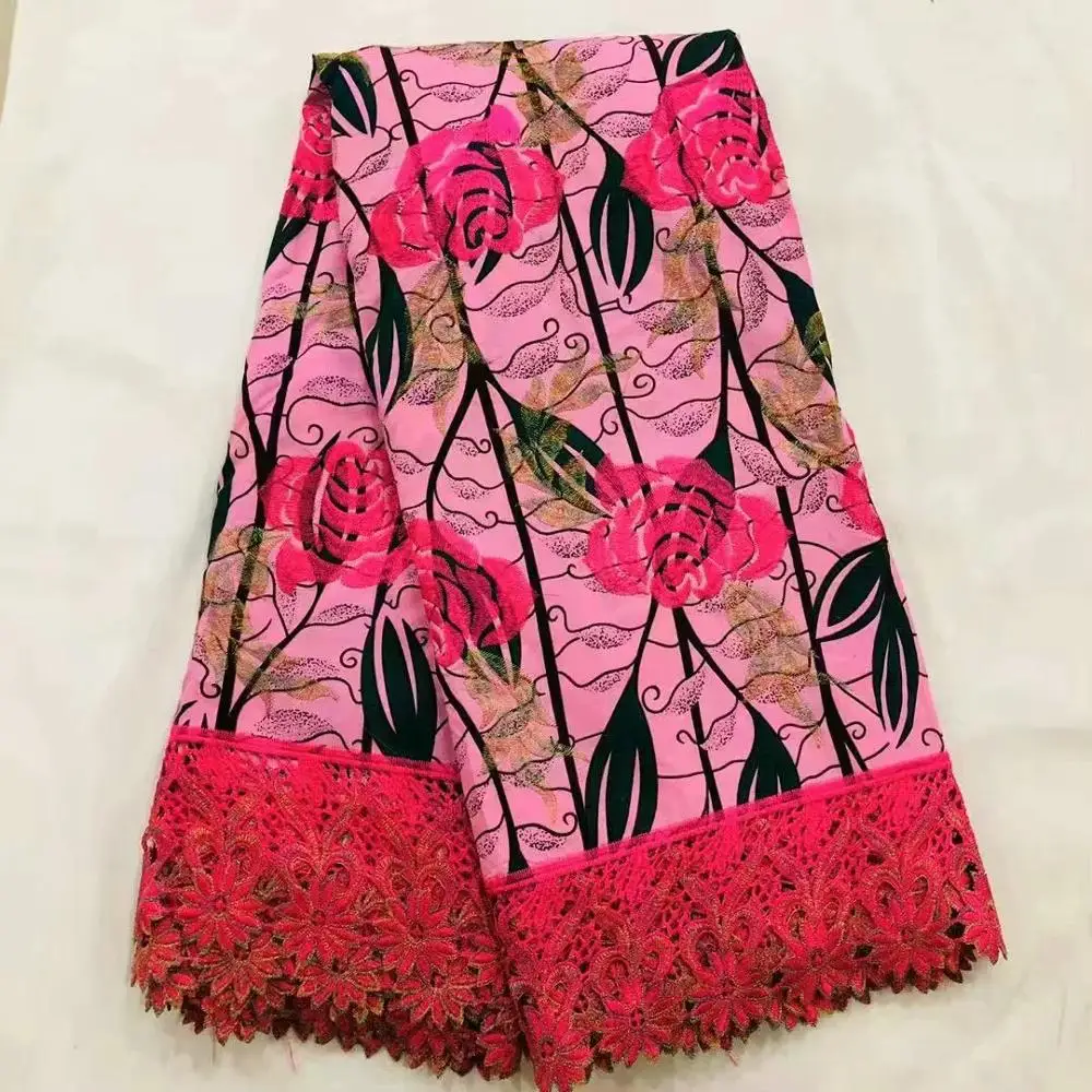 Цена африканская восковая печать для платья хлопок французская кружевная ткань высокое качество вышивка восковая кружевная ткань! O-4627