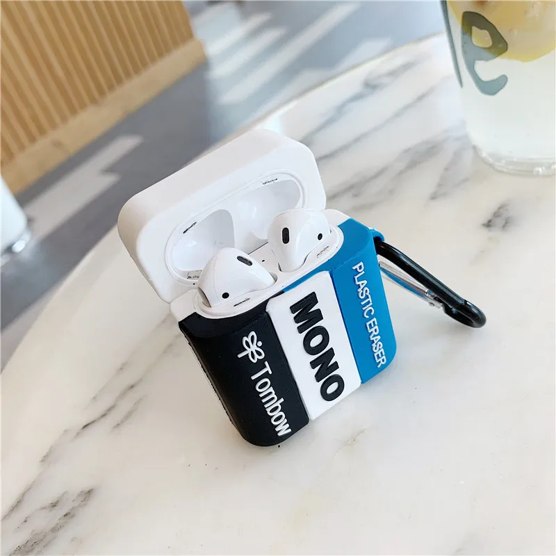 3D Забавный японский Tombow пластиковый ластик корпусы гарнитурные для Apple Airpods 1/2 прекрасный силиконовый защитный чехол для наушников Аксессуары