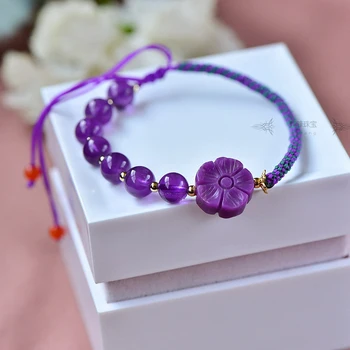 

2020 New 14KGF Natural Beads Purple Color Handmade Adjustable Bracelet For Gift