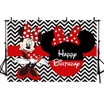 

Pink Sweetheart Minnie Theme Backdrops for Girls Birthday Photo Background Custom Baby Party Decorations Photocall Photo Studio