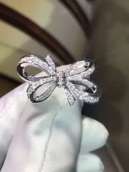 

TR020 jewelry sona Simulated Gem rings for women,Sterling silver ring open ring, bow ring