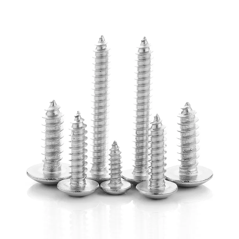 NINDEJIN 20/55pcs Cross Recessed Truss Head Self-tapping Screw 304 Stainless Steel M3 M4 M5 M6 Phillips Mushroom Head Wood Screw