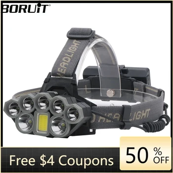 

[TOP SELL!] K71 T6 XPE COB LED HeadLamp 6-Mode Waterproof Headlight Rechargeable 18650 Battery Head Torch For Fishing Camping