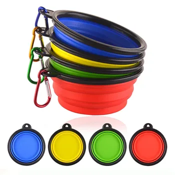 

350ML Folding Silicone Dog Bowl Outfit Portable Travel Bowl For Dog Feeder Utensils Small Mudium Dog Bowls Pet Accessories