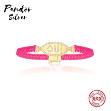 Модная подвеска Стерлинговое Серебро копия 1:1, желтый серебряный Oui черный браслет макраме для женщин Monaco Роскошные ювелирные изделия подарок