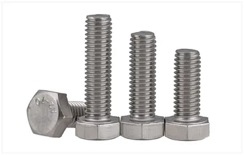 

304 stainless steel external hexagon screw extended full thread external hexagon bolt / screw DIN933 m3-m8 50PCS