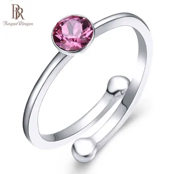 

Bague Ringen 925 silver jewelry Rings For Women Simple Style Opening Adjustable Created Quartz Ring Brithday Wedding Gift