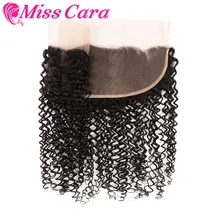 Miss Cara волосы предварительно сорванные 13x4 бразильские кудрявые Вьющиеся Кружева Фронтальная Remy человеческие волосы уха до уха закрытие натуральный черный цвет