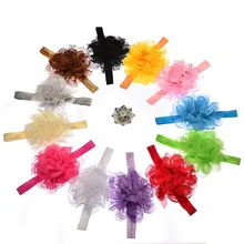 Детский головной убор в европейском и американском стиле; шифоновая кружевная лента с цветочным принтом для волос; аксессуары для волос; мягкая головная повязка в виде цветка