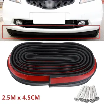 

Universal Car Front Rear Side Bumper Lip Splitter Rubber Protector Body Spoiler Valance Chin Rubber Car Bumper Lip 2.5M 45mm Wid