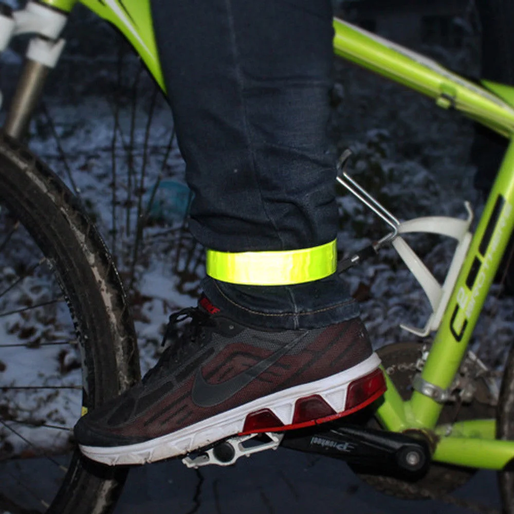 

Outdoor 2Pcs Cycling Running Fishing Reflective Strips Warning Bike Safety Bicycle Bind Pants Leg Strap Reflective Tape