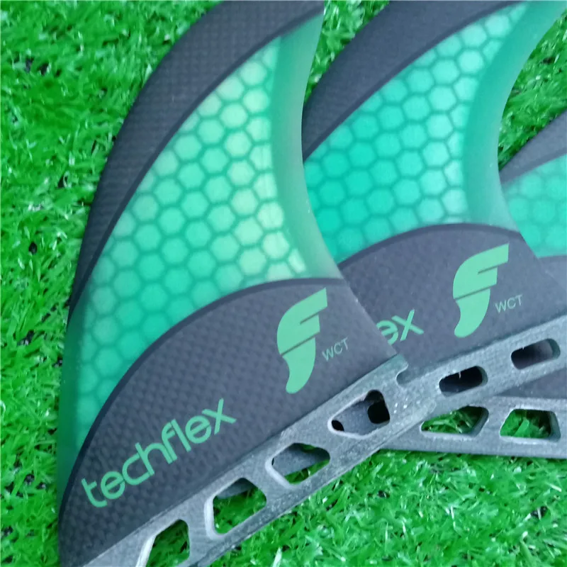 FUTURES ребра Подруливающее устройство-WCT TECHFLEX-Neon Green Hex carbonfiber доска для серфинга плавники распродажа