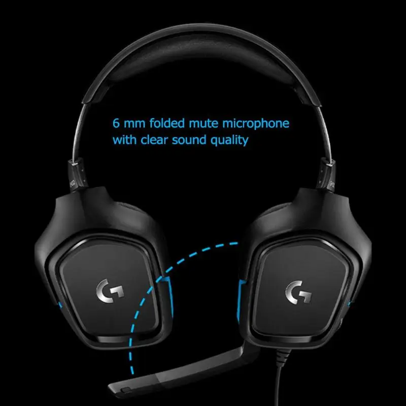 Проводная гарнитура logitech G431 DTS 7,1 с объемным звуком, игровые наушники с микрофоном, вращается на 90 градусов, удобная гарнитура для музыки Newst