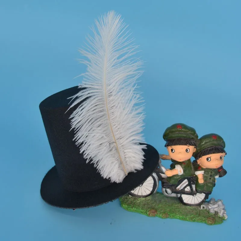 Women Feather Mini Top Hat Hair Clip Punk Gothic Headbands Hairband Festive Party Birthday Cosplay Costume Wedding Festival