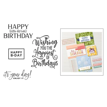 

2020 New English Sentiment Letter Word Happy Birthday Its Your Day Stamps For and Scrapbooking Card Making No Metal Cutting Dies