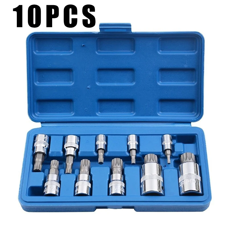 

10pcs Sockets Metric Ratchet Drill Bits Wrench Auto Car Maintenance Workshop Equipment Power Repair Tools
