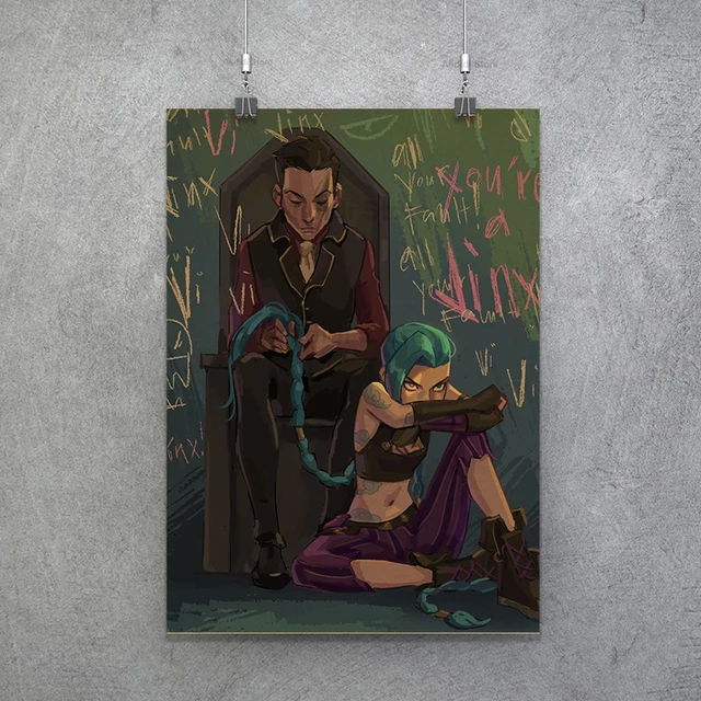 Popular TV Show Arcane Kraft Paper Poster Vi Viktor Jayce Jinx Home Decor Study Bedroom Bar Cafe Wall Paintings Stickers Posters Poster
