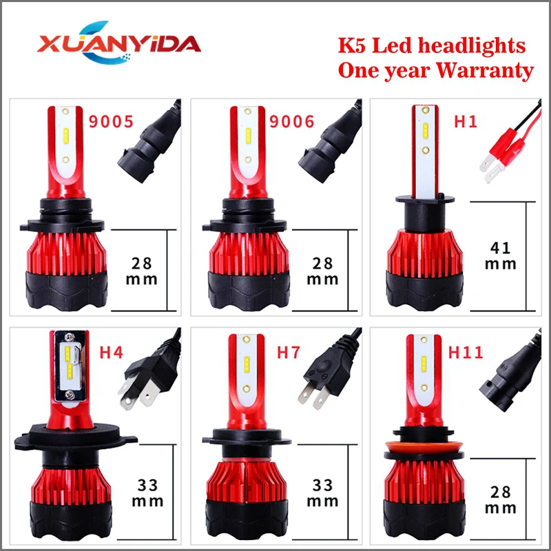 K5 H1 H3 H7 H11 светодиодный фар blubs H4 9005 9006 9004 9007 H13 880 светодиодный автомобиль противотуманные фары 55 Вт 12000LM 4300K 6000K 8000K Автомобильные фары Mai