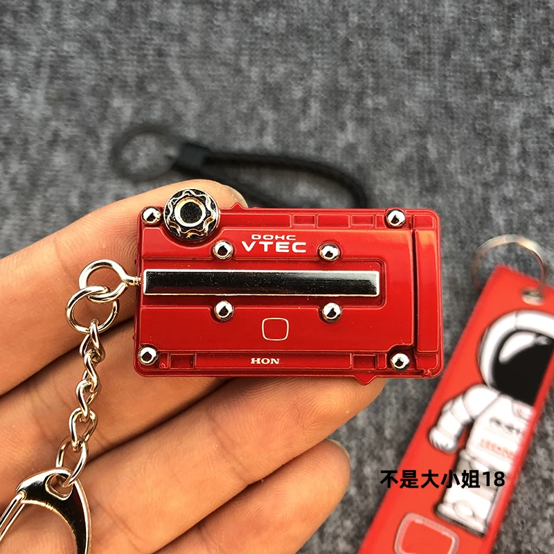 Metal Key Ring Car Jdm Keychain Vtec Engine Valve Cover B16 For Honda Civic Eg Ek Key Rings