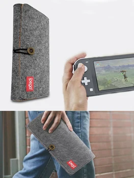 

PG-SL008 Little Grey Wolf Storage Bag with Game Card Slot Double Storage Protection Bag for Switch Lite
