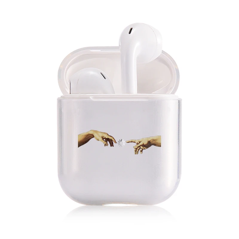 Силиконовый чехол для Airpods, черный художественный Прозрачный чехол для Clear AirPods 1/2, чехол, силиконовый защитный чехол, беспроводной чехол для наушников - Цвет: I201474