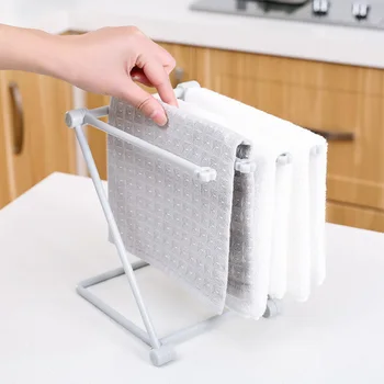 

Kitchen Towel Storage Towel Shelf Racks Folding Hanging Rack Cloth Sponge Holder Foldable Cuisine Kitchen Organizer Goods Pink