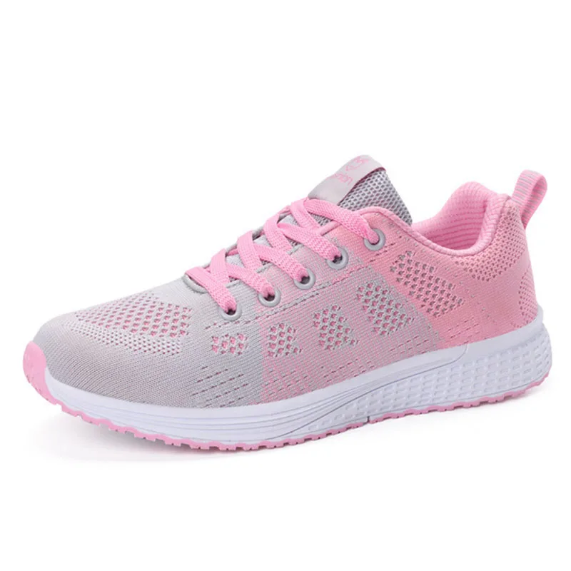 8616Gray pink Женские кроссовки; коллекция года; женская Вулканизированная обувь; Повседневная обувь; женская обувь на плоской подошве; сетчатые кроссовки; мягкая прогулочная обувь; zapatos mujer - Цвет: 8616Gray pink
