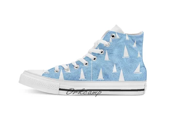 

Sailing Custom Casual High Top lace-up Canvas shoes sneakers Drop shipping