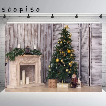 

Scopiso Indoor Christmas Tree Background Xmas Photography Backdrop Family Portrait Picture Photo Booth Studio Party Decoration