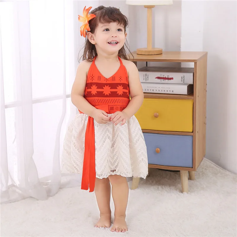 One Piece Summer Vaiana Baby Girl Dress Infant Birthday Party