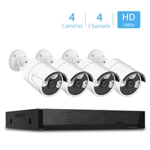 8-канальная безопасность Системы цифрового видео Регистраторы 5-в-1+ 4 шт. 1080P HD Черный всепогодный Камера системы видеонаблюдения