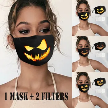 

1PC Universal Washable Halloween Expression Prints Filter Face Cover mascarilla reutilizable сумка холодильник автомобильный