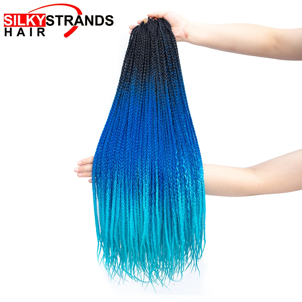 19 Color Ombre Box Crochet Hair Braids 24 Inch Zizi Synthetic Hair Extension For Braids Kanekalon Braiding Hair Pre Stretched