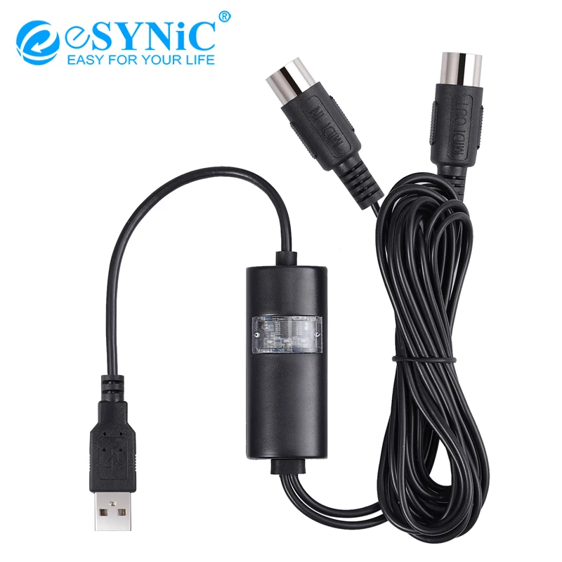 ESYNiC DIN MIDI к USB кабель адаптер Интерфейс 5 контактный 1 в выход конвертер для Mac