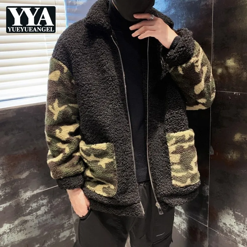^*Best Offers Зимняя мужская шуба из искусственного меха, Повседневная Свободная камуфляжная Лоскутная Меховая куртка, толстое теплое пальто размера пл... ^*Best Offers Зимняя мужская шуба из искусственного меха, Повседневная Свободная камуфляжная Лоскутная Меховая куртка, толстое теплое пальто размера пл...
