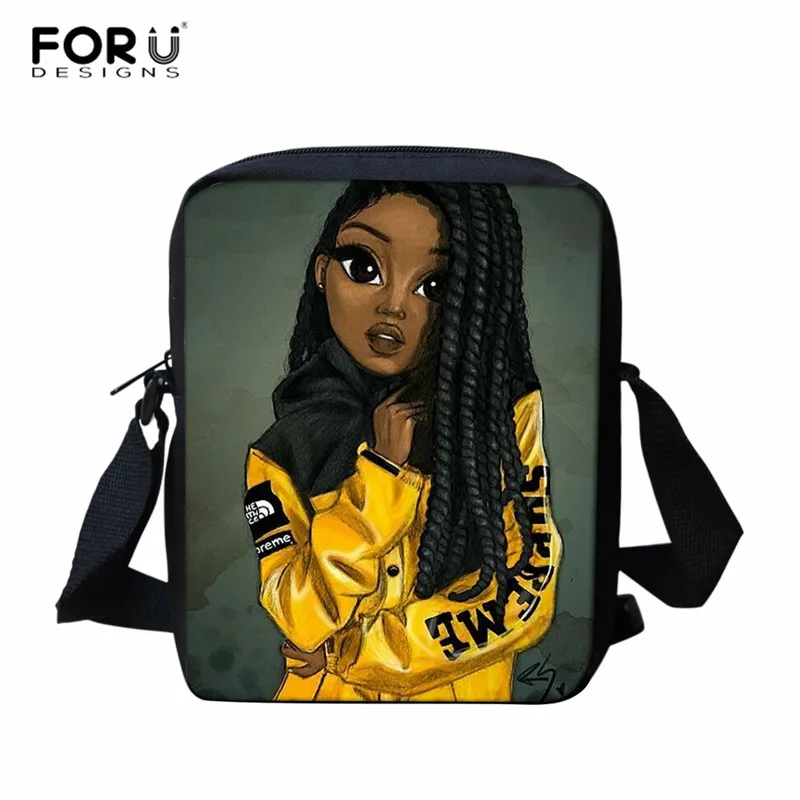 Foruigns Cross Bag для девочек африканская темнокощая девушка принты детские мини сумки