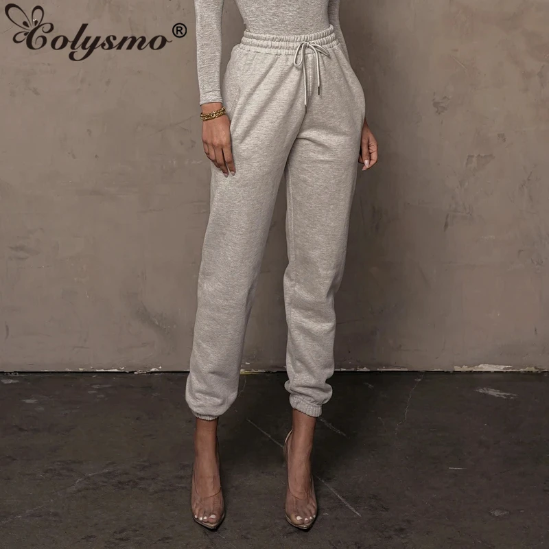 high waisted white joggers