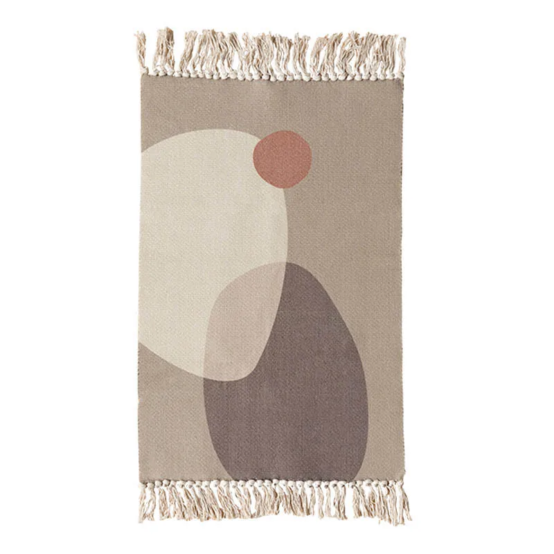 Us 24 66 33 Off Canvas Rug Morandi Mix Colors Oblong Carpet With Tassel Area Rugs Macrame Kitchen Rug Badroom Floor Mats Nordic Chic Room Decor In