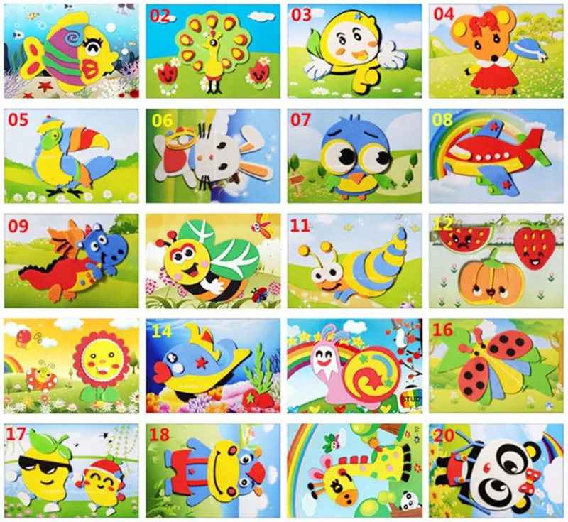 3D EVA пена стикер игра головоломка DIY мультфильм животное обучающие игрушки для
