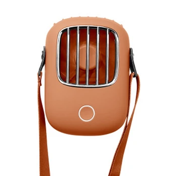 

Orange Hanging Neck Fan Portable Outdoor USB Lanyard Fan For Office, Dormitory, Outdoor