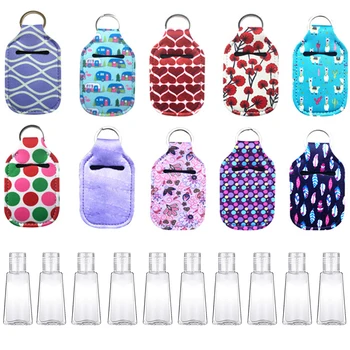 

30ml Hand Sanitizer Keychain Holder Travel Bottle Refillable Containers Flip Cap Reusable Bottles with Keychain Carrier
