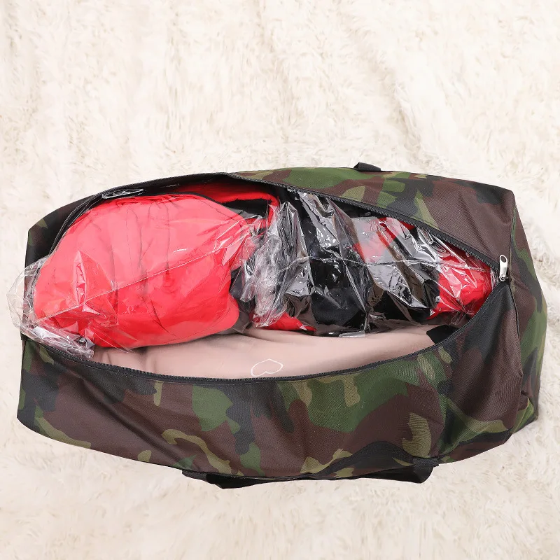 150L/180L Green Camouflage Heavy Duty Extra Large Storage Bag Moving Bags Water Resistant Travel Bags Tote Carrying Camping Bags 3