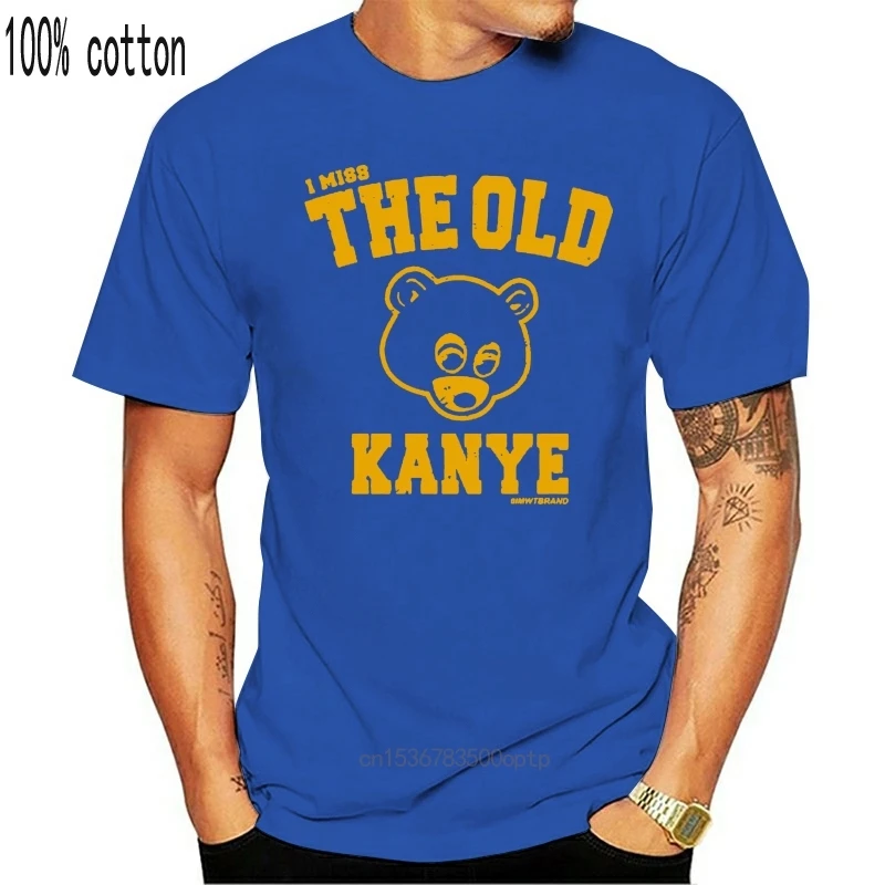 

Kanye West I Miss The Old Kanye Студенческая футболка с выходом + стикеры в стиле хип-хоп новая модная футболка с короткими рукавами мужская одежда