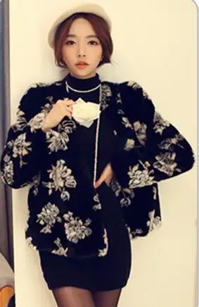 Vetement Women's Winter Vetement Overcoat Artificial Fur Coat Rabbit Fox Femme Jacke With Fur Collar Furry Outwear AR108