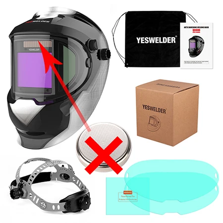 YESWELDER, настоящий цвет, Сварочная маска, солнечная, авто затемнение, сварочный шлем, большой экран, фильтр без батареи для TIG MIG ARC CUT